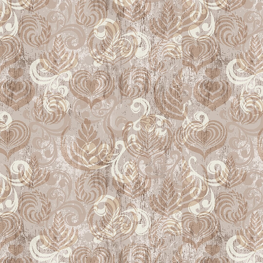 Perk Cloth PERK ME UP, Love Coffee, Foam Shapes, Latte, Timeless Treasures, 100% ...