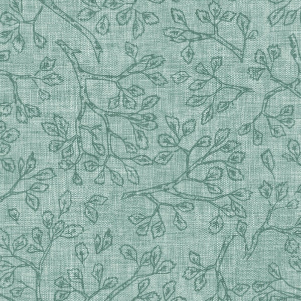 Autumnity, Tree Branches, Twigs, Sprigs with Leaves, Teal, Tona,l Autumn Fall, Clothworks, 100% Cotton Quilting Fabric