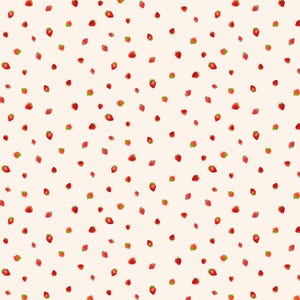 Berry Sweet, Mini Strawberries, Cream, Timeless Treasures, 100% Cotton Quilting Fabric
