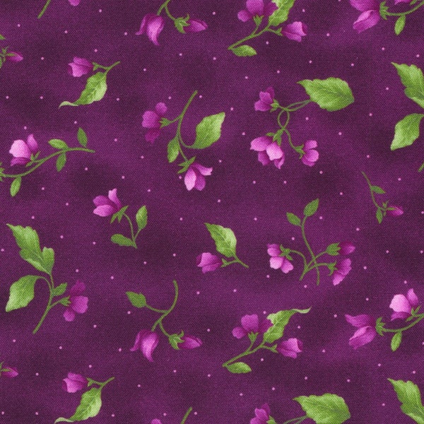 CAMILLE, Plum Purple Floral, Flowers, Flowerhouse, Debbie Beaves, Robert Kaufman, 100% Cotton Quilting Fabric, FLHD2194724