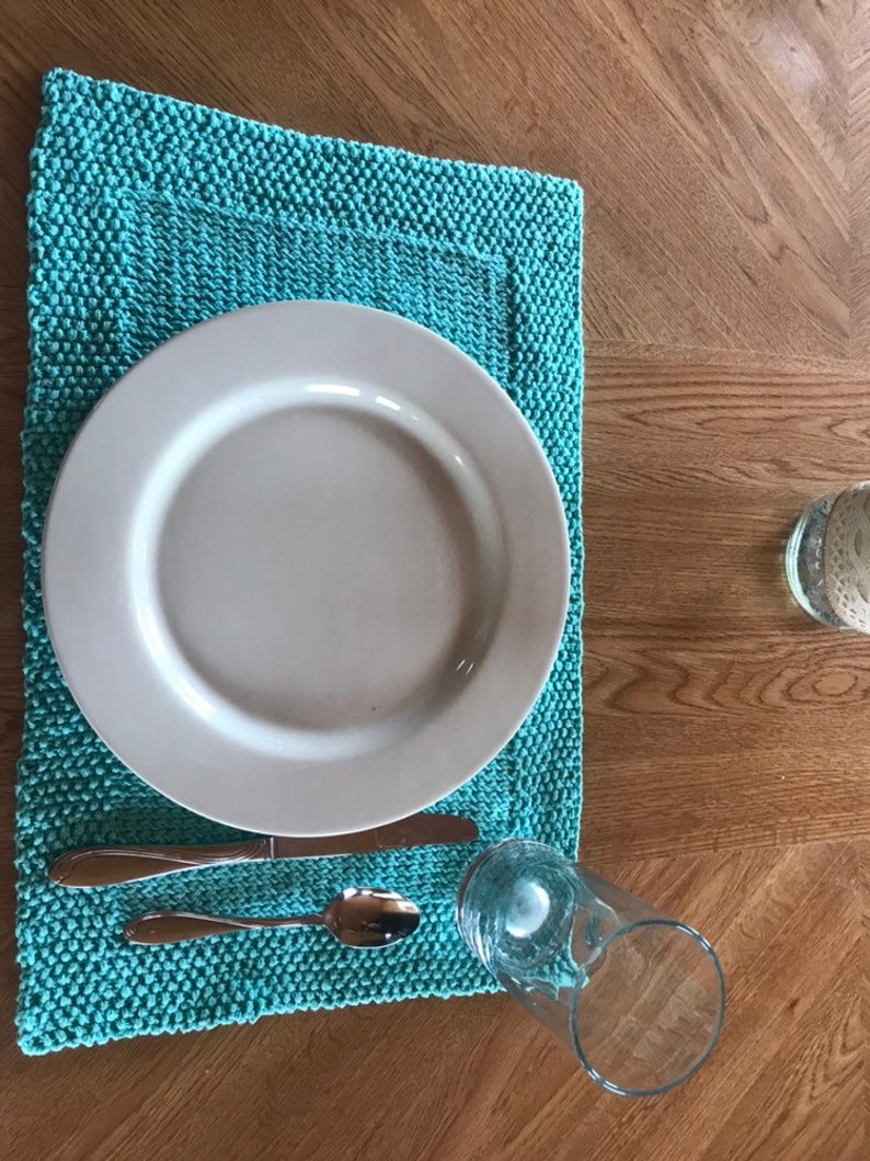 Green Aqua Knit Placemats