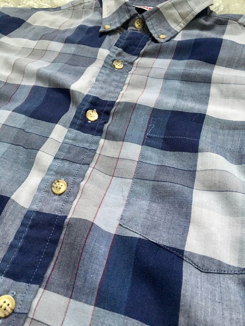 Vintage Super Soft and Thin Trent Plaid shirt Size Medium