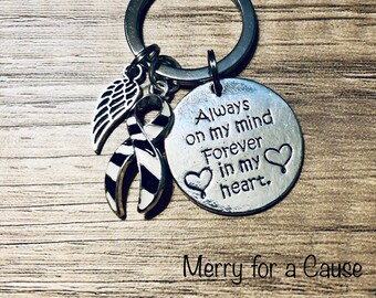 Rare Disease / Carcinoid Cancer Remembrance Keychain