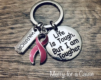 Breast Cancer Awareness Warrior Keychain