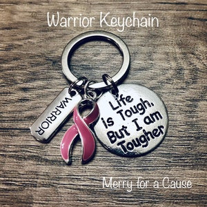 Breast Cancer Awareness Warrior Keychain