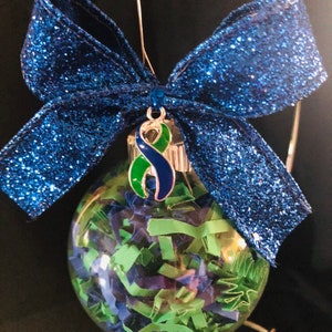 Blue and Green Ribbon Awareness Ornament