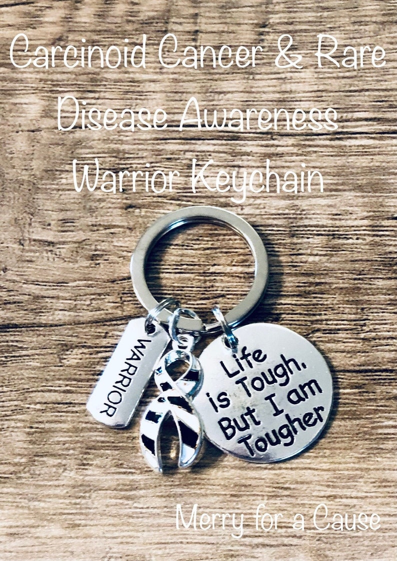 Rare Disease / Carcinoid Cancer Awareness Warrior Keychain image 1