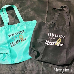 Mama of a Warrior Reusable Tote Bags