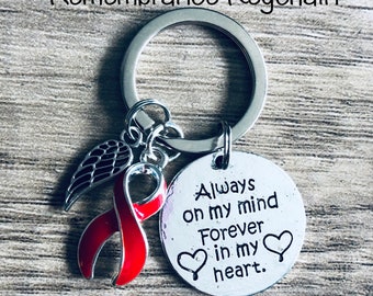 Heart Disease Remembrance Keychain