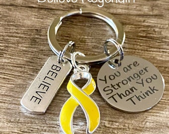 Sarcoma / Bladder Cancer Awareness Believe Keychain