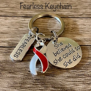 Head and Neck Cancer Awareness Fearless Keychain