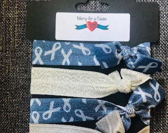 Gray Cancer Awareness Hair Ties
