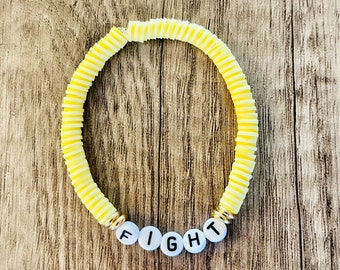 Yellow Ribbon Awareness Elastic Hope Bracelet