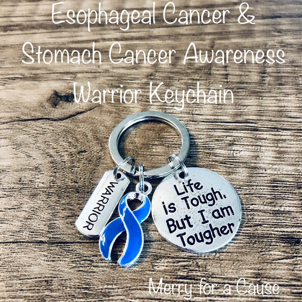 Esophageal/Stomach Cancer Awareness Warrior Keychain