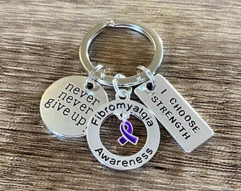 Fibromyalgia awareness Strength Keychain