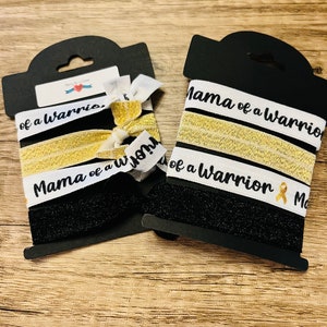 Mama of a Warrior Go Gold Hair Ties