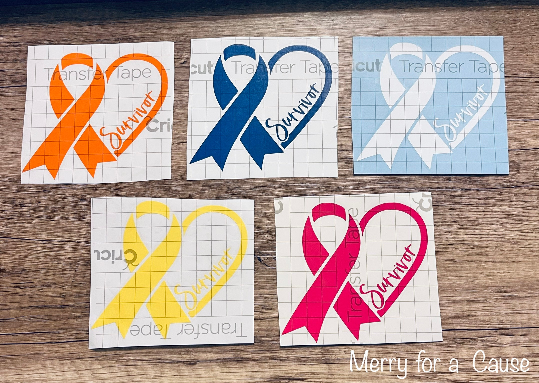 Awareness Ribbon Survivor Vinyl Decals - Etsy