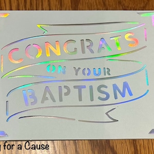 Tarjeta de felicitación hecha a mano de bautismo