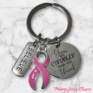 Breast Cancer Awareness Believe Keychain