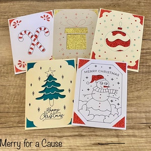 Classic Christmas Handmade Card Pack de 5