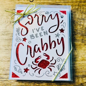 Crabby Card Pack-Cartes de vœux d’excuses faites à la main