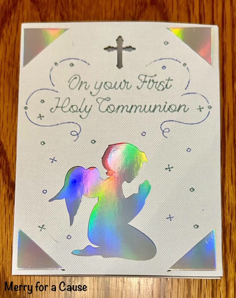 First Holy Communion Praying Child Handmade Greeting Card