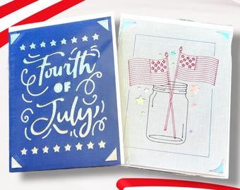Fourth of July handmade greeting card