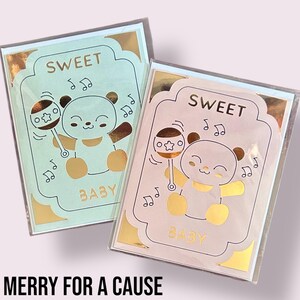 Cartes de voeux faites main bébé avec ours en peluche