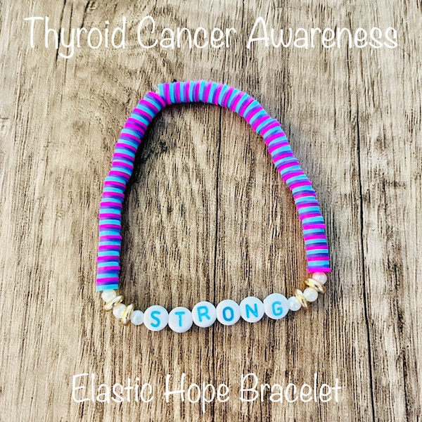 Thyroid Cancer Awareness Elastic Hope Bracelet