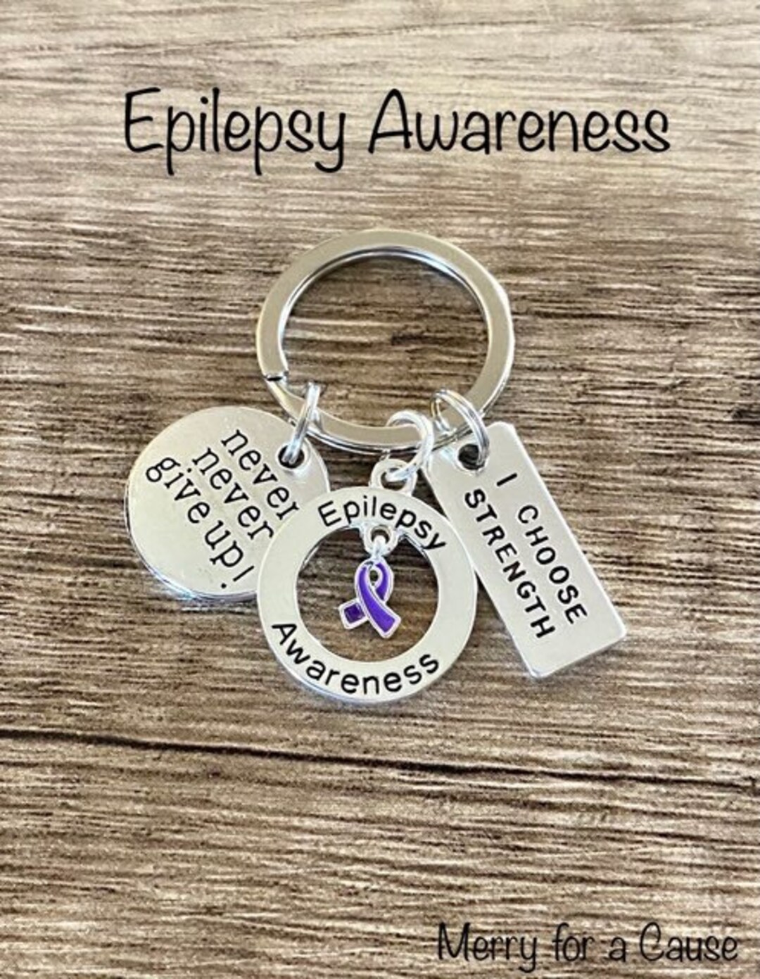 Epilepsy Awareness Strength Keychain - Etsy