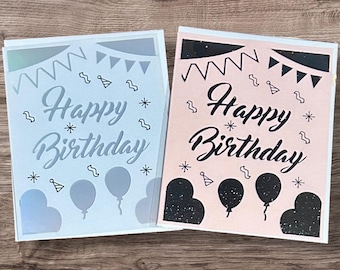 Happy Birthday Simple Greeting Cards - Set of 5 Handmade Cards With ...