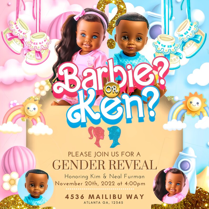 Barbie vs Ken Gender Reveal - Etsy