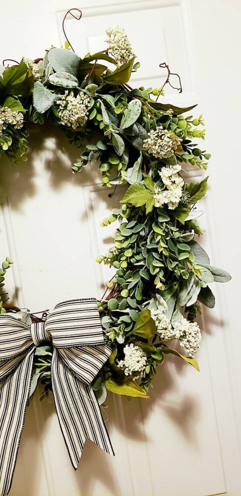 Entryway Wreath Farmhouse Summer Wreath Lambs Ear Wreath Eucalyptus Wreath Year Round Wreath Front Door Wreath BEST SELLER
