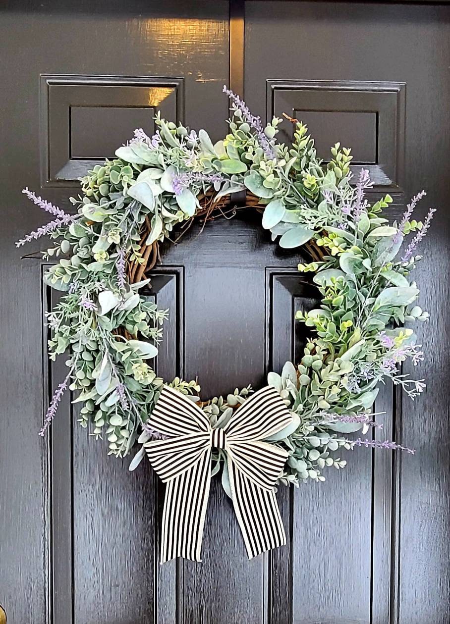 Easter Wreath Front Door Wreath Farmhouse Wreath Farmhouse Lavender Wreath Lavender Wreath Spring Wreath Summer Wreath