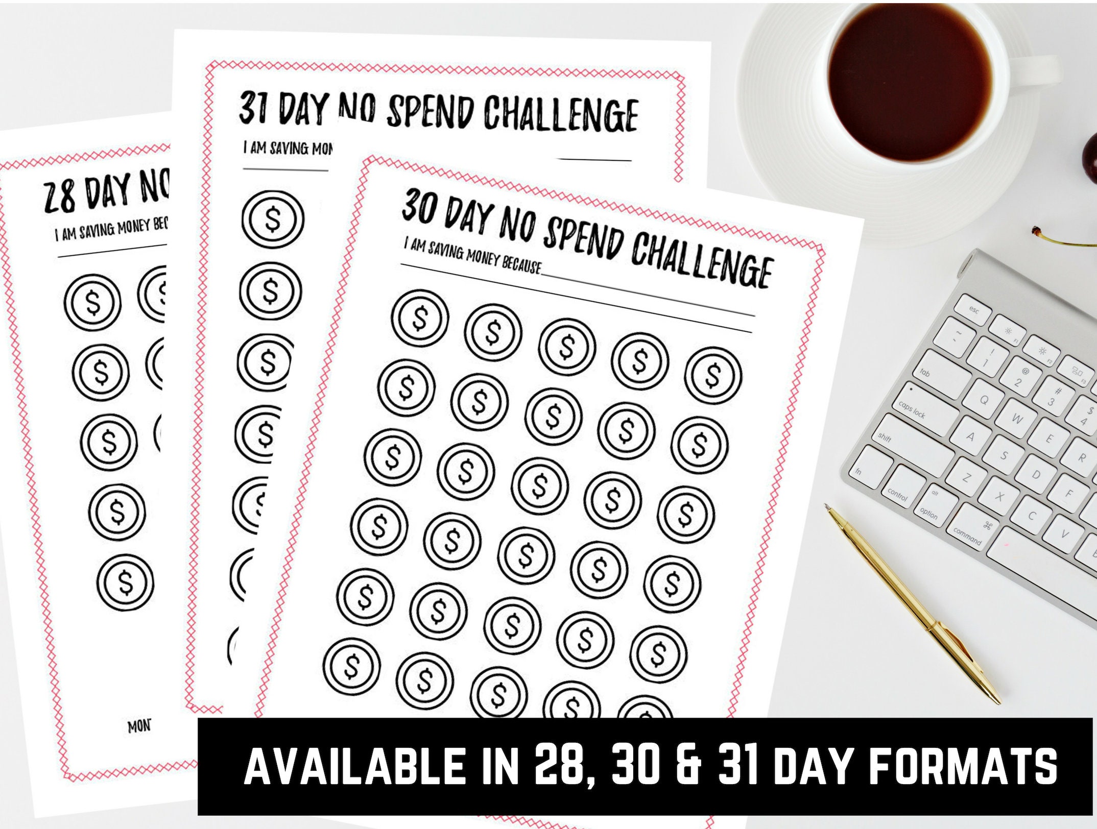 No Spend Challenge Printable Dollar Icon - Etsy