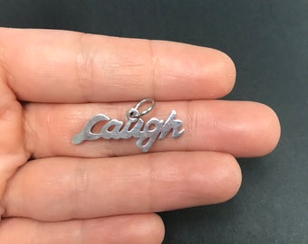 316 Stainless Steel Charm, Word Laugh, Pendant With Jump Ring, 10.5mm x 28mm x 1.5mm, Hole is 5mm, 1 Charm