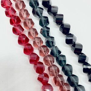 Glass Beads, Faceted Beads,  Faceted Twist, 8x7-8x8mm, Hole: 1mm, About 20&quot; Strand