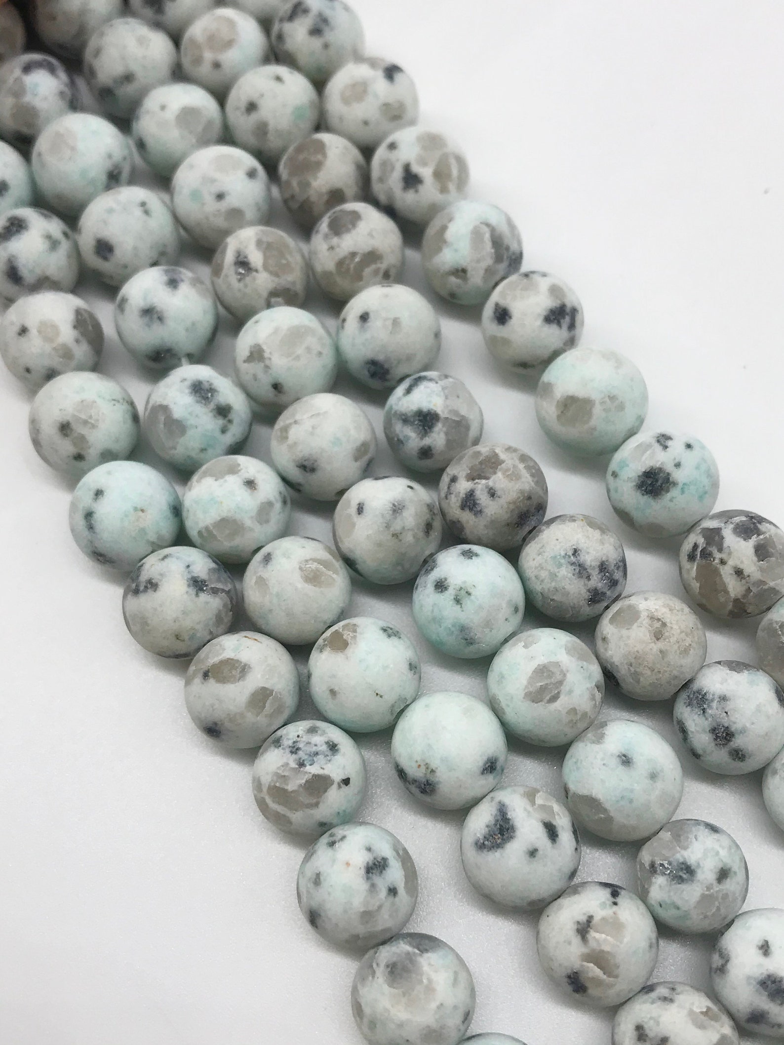 Sesame Jasper Beads, Kiwi Jasper, Frosted Jasper, 10mm, Hole 1.2mm