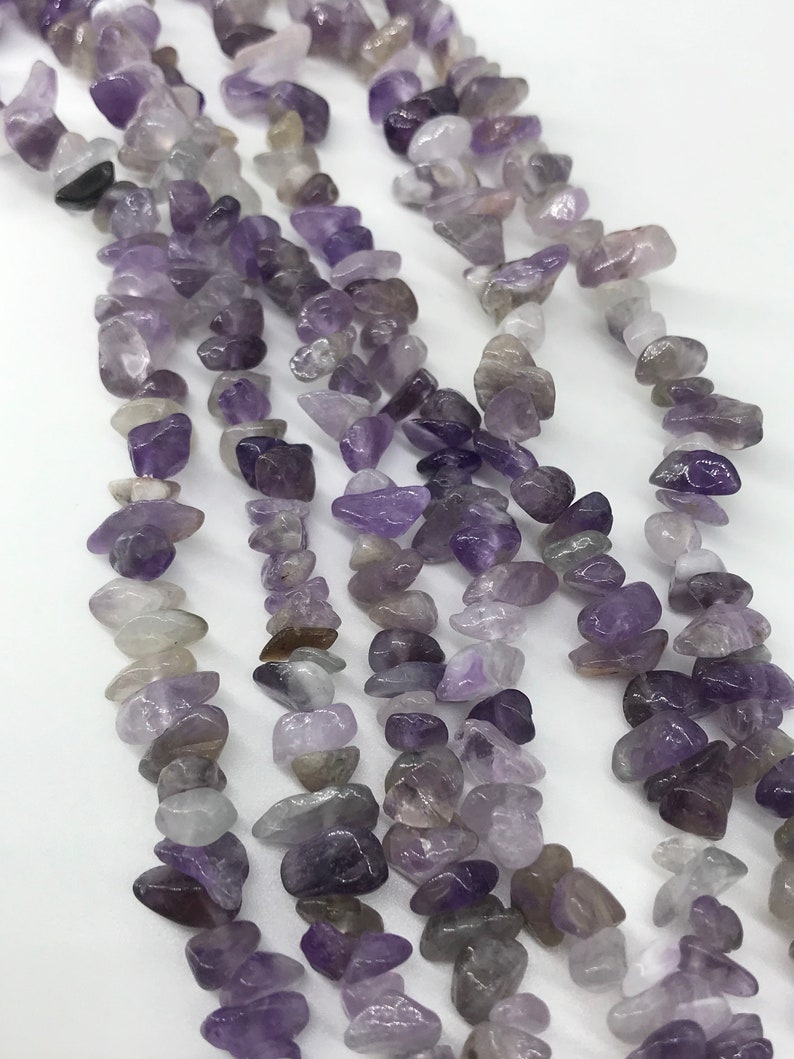 About 5-8mm,Hole 33 Strand 1mm Amethyst Chip Beads