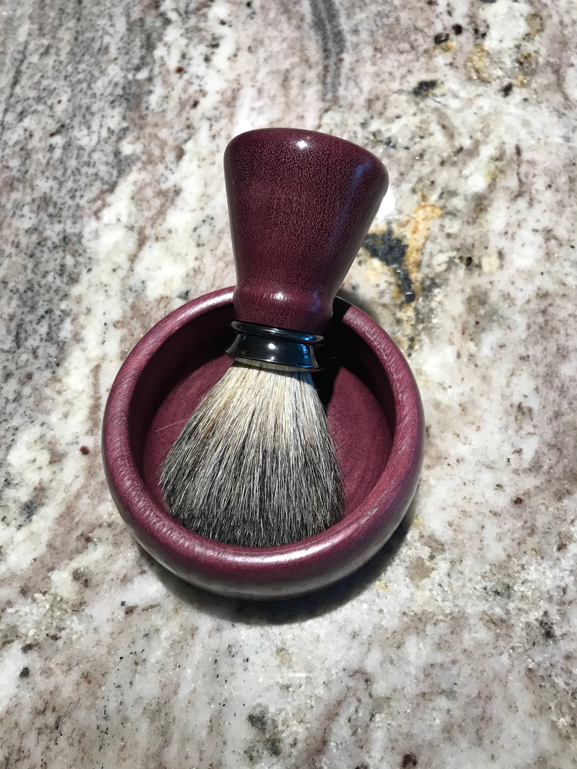 Purple Heart Shaving Scuttle and Brush, Blaireau De Rasage Etsy Ireland