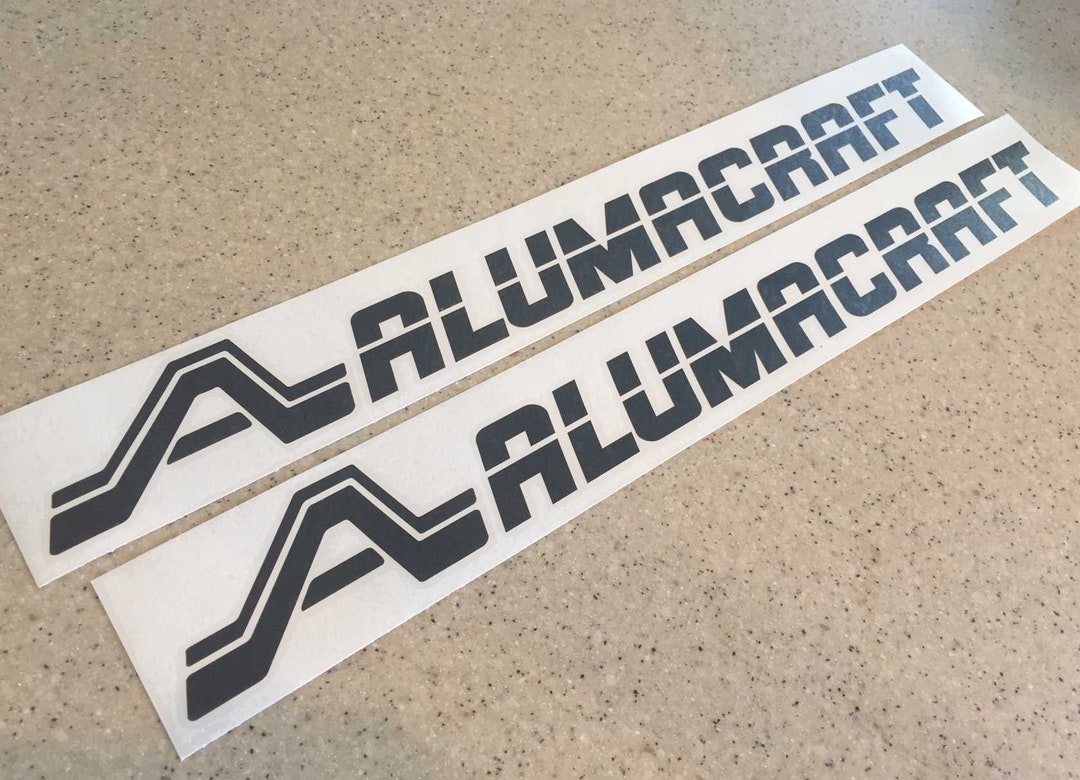 Alumacraft Vintage Fishing Boat or Trailer Decals Diecut Vinyl 24 2pak Black, Or Chose Your