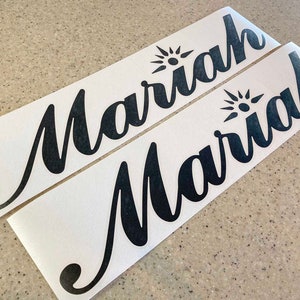 Mariah Vintage Boat or Trailer Decals Die-Cut Vinyl 18&quot; 2-Pak Chose your Color + FREE Shipping!