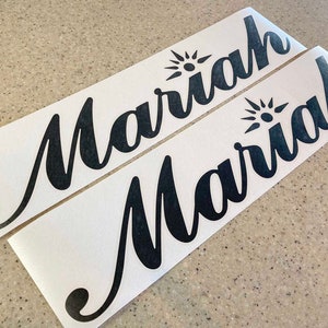 Mariah Vintage Boat or Trailer Decals Die-Cut Vinyl 18" 2-Pak Chose your Color + FREE Shipping!