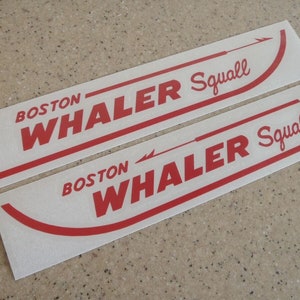 Boston Whaler Squall Vintage Fishing Boat or Trailer Decals Die-Cut Vinyl 13&quot; + Free Shipping!