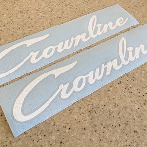 Crownline Vintage Boat Decal Die-Cut Vinyl White 12&quot; 2-Pak + Free Shipping!