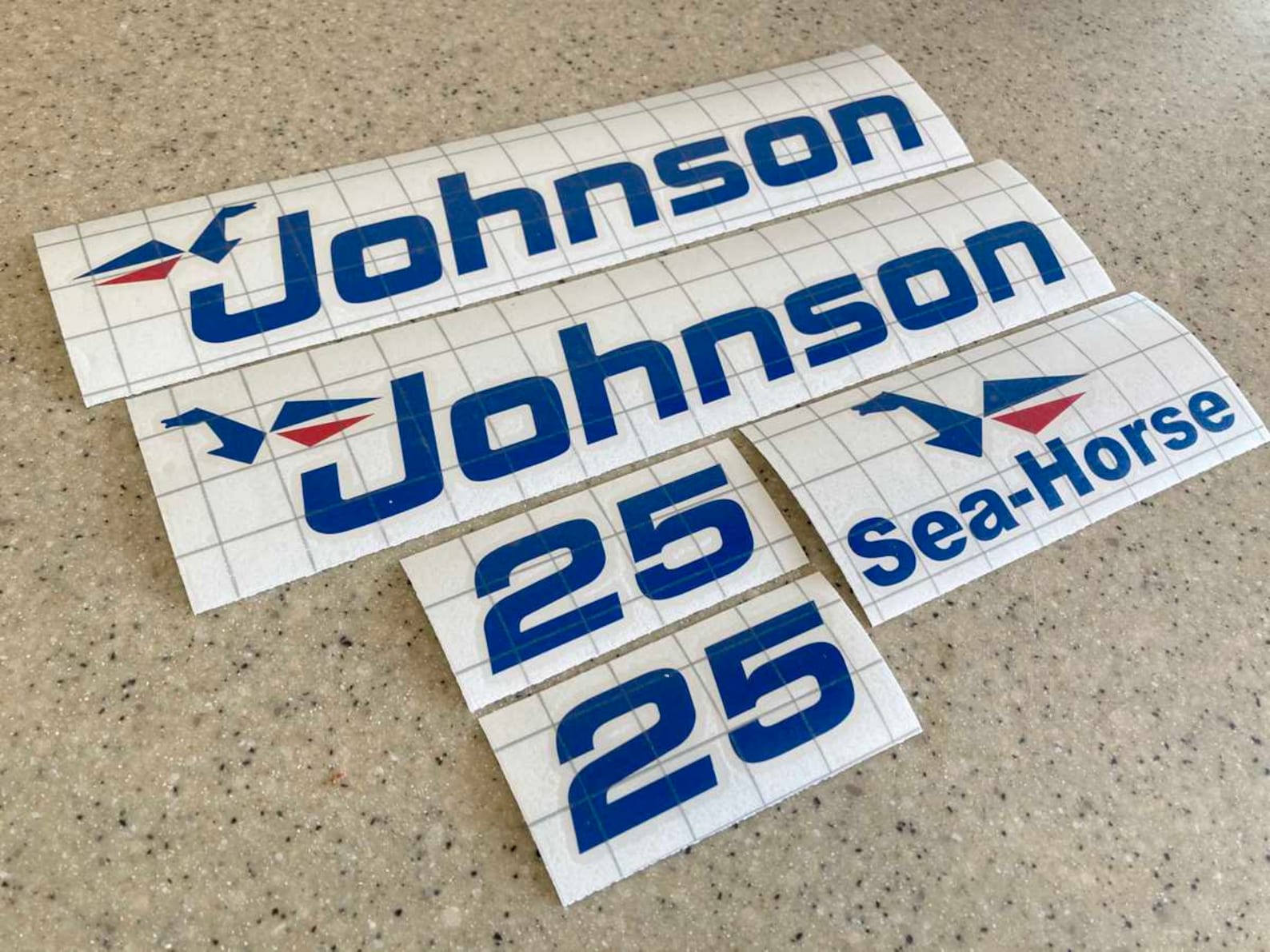 Johnson 25 HP Vintage Outboard Motor Decal Kit 5piece Blue Etsy