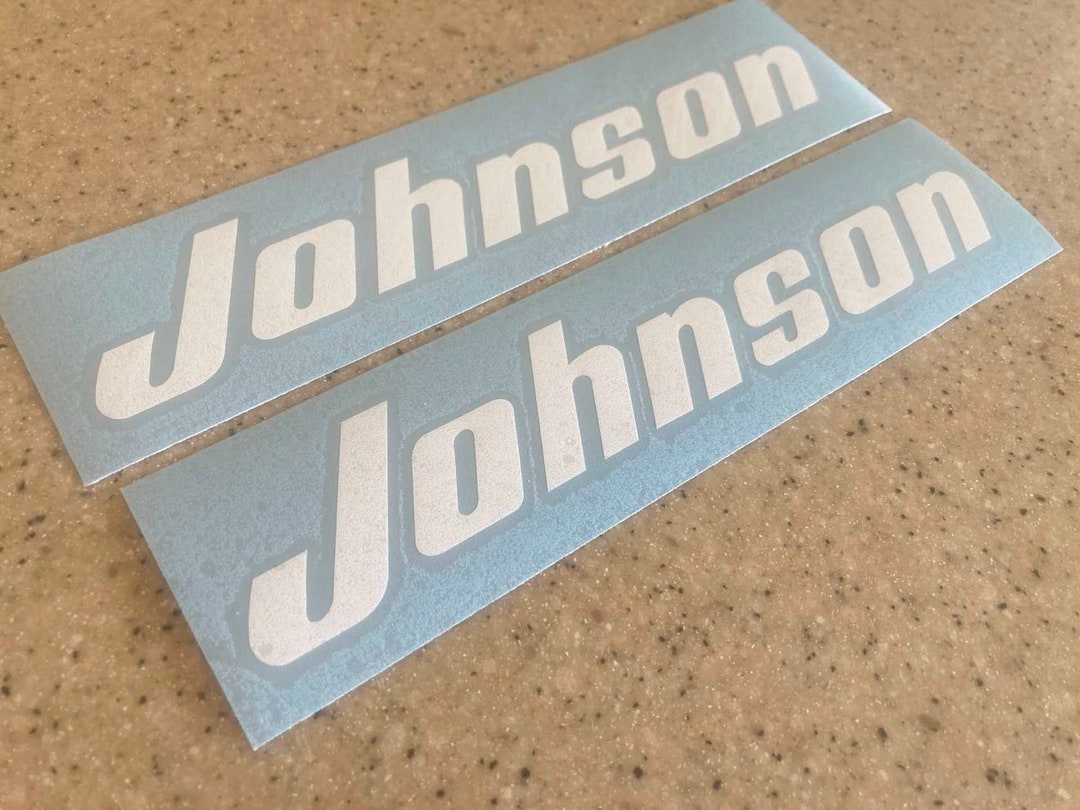 Johnson Vintage Outboard Motor Decals Die-cut Vinyl White 9 2-pak Free ...