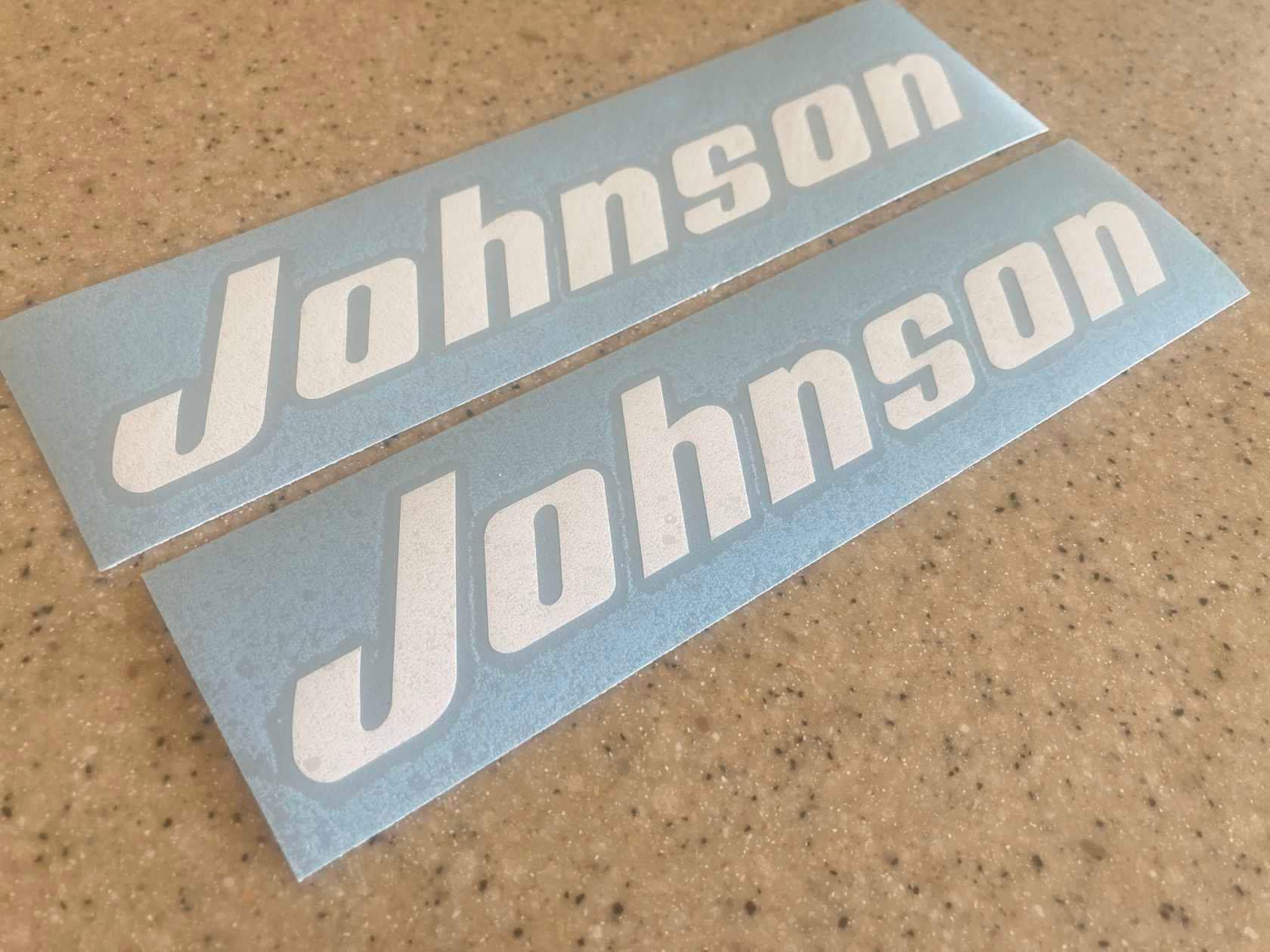 Johnson Vintage Outboard Motor Decals Diecut Vinyl White 9 2pak Free