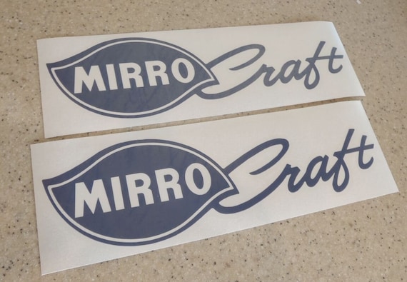 MirroCraft Vintage Fishing Boat or Trailer Decals Die-Cut Vinyl 12 2-Pak  Chose your Color!