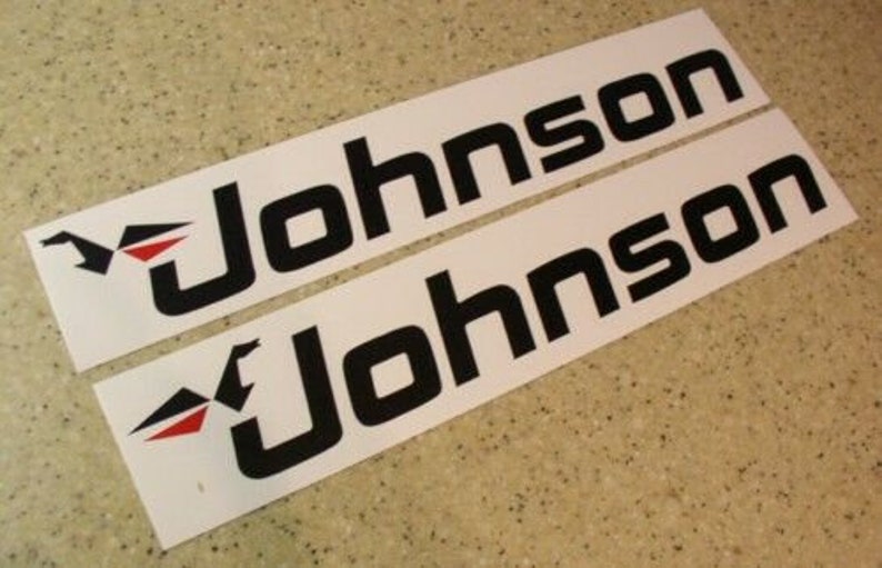 Johnson Vintage Outboard Motor Decals Black and Red 12 Etsy